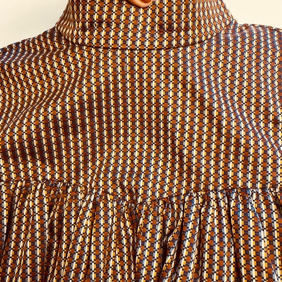 Caroline Constas Brown Patterned Women's Top - Picture 4 of 7
